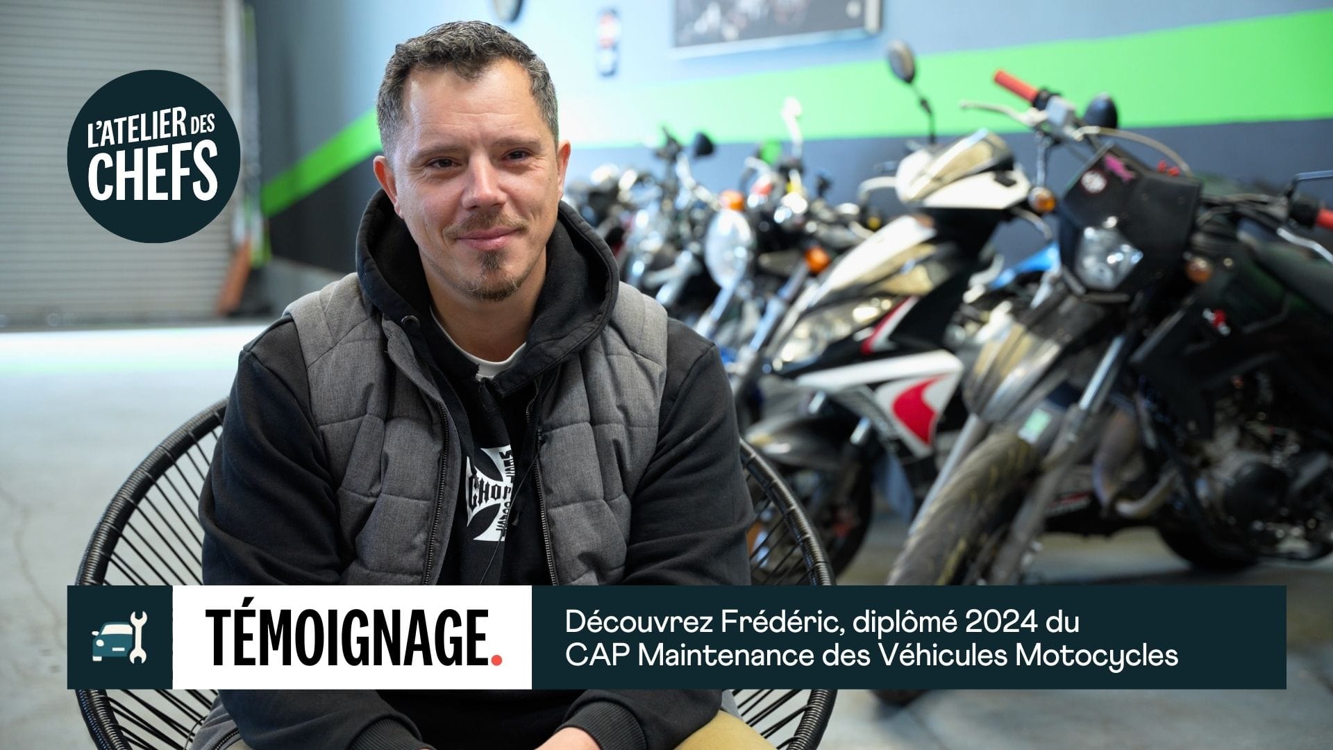 À la rencontre de Frédéric, diplômé du CAP Méca Moto et gérant du garage moto Custom Clear Motors